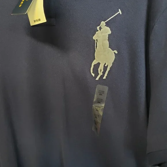 Polo by Ralph Lauren ~ Polo Shirt ~ Big Pony ~ Navy Blue XXL/TTG - Picture 2 of 8